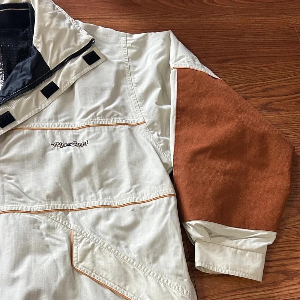 Rare‎ Vintage Rip Curl No Flat Earth Y2K 1/4 Zip Pull Over Side Zip XL Coat